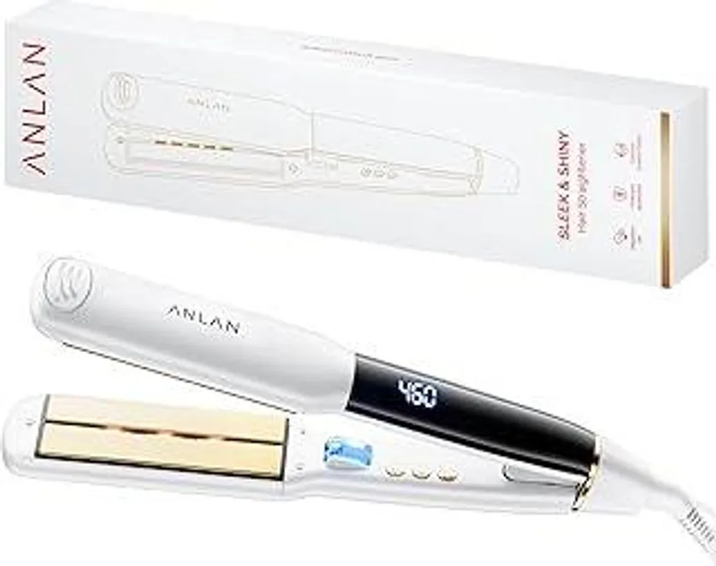 Piastra Capelli ANLAN 2 in 1: Capelli Brillanti con Infrarossi e Ioni