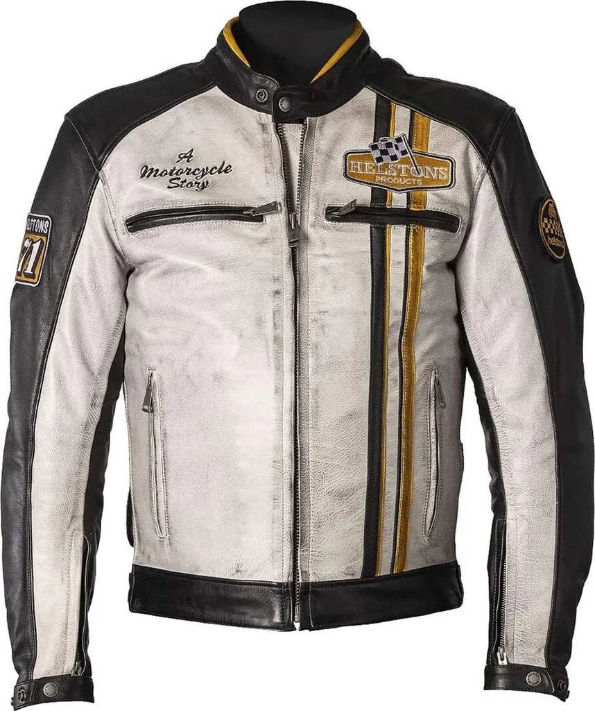 Veste Cuir Moto Urbaine Helstons Indy Noir L - Protection et Look Café Racer