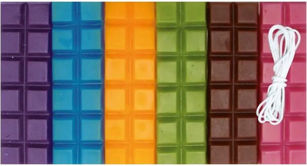 Cire à bougie 6 couleurs vives 480g avec mèches pour création artisanale