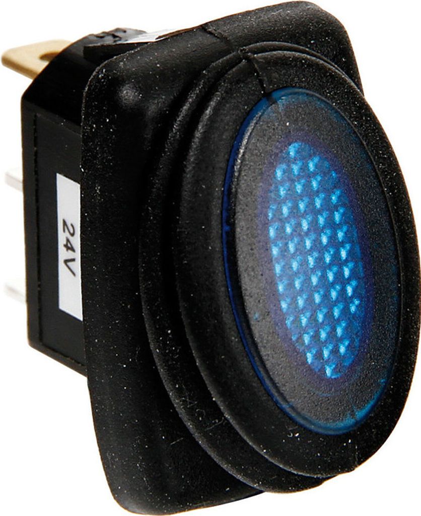Undurchlässiger Mikroschalter mit LED - 12/24V - Blau