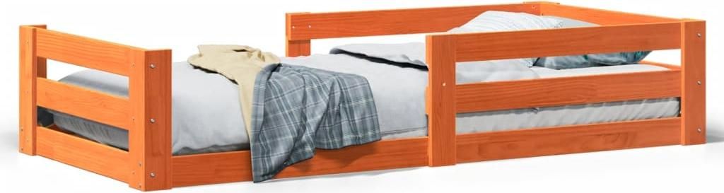 vidaXL Massivholzbett ohne Matratze Wachsbraun 70x140 cm Kiefernholz