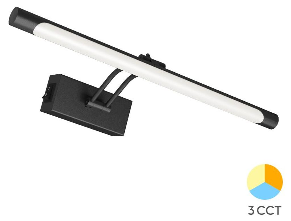Braytron LED Spiegelleuchte 8W Warmweiß Neutralweiß Kaltweiß 3CCT 700 lm Schwarz Metal-PC IP20