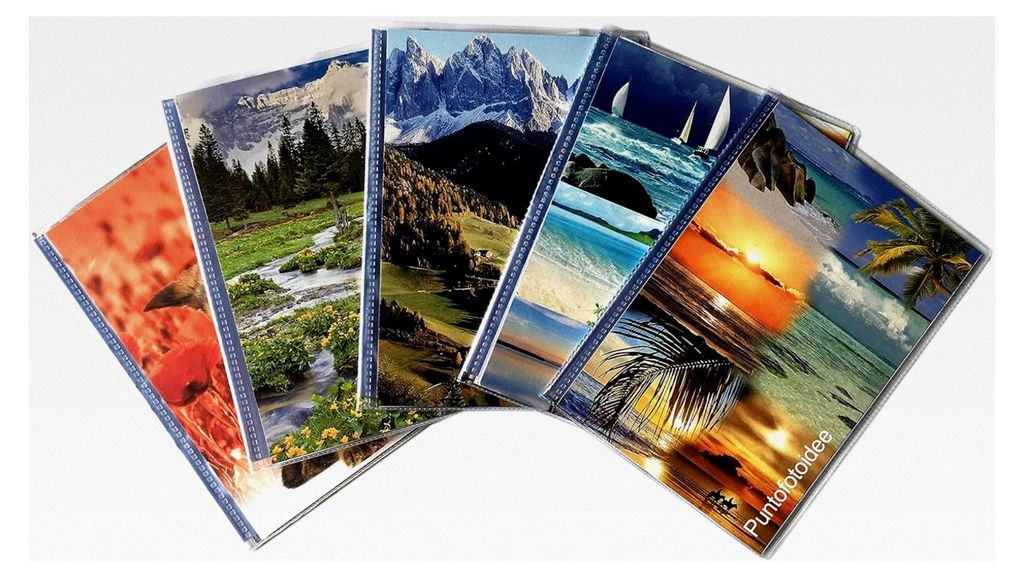 Fotoalbum mit Taschen, 10 x 15 cm, für 200 Fotos (je 40 Fotos) mit Memo, weicher Einband, personalisierbar, platzsparend