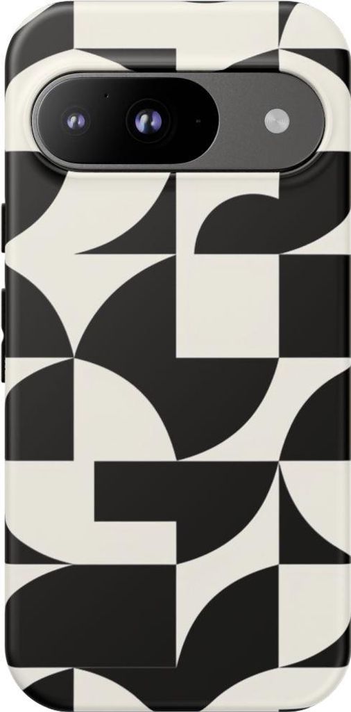 Schwarz-weißes geometrisches Muster – Hülle Kompatibel mit Google Pixel 9