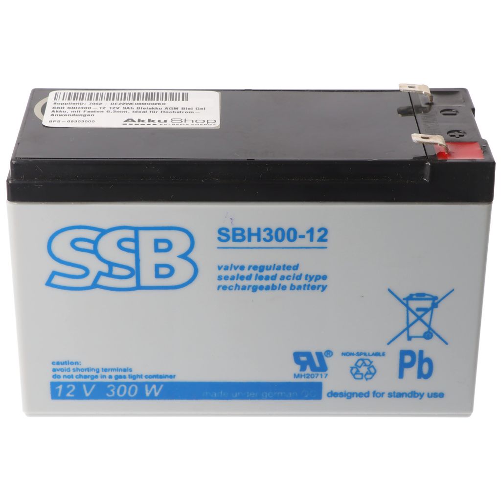 SSB SBH300-12 12V 9Ah akumulator ołowiowy AGM akumulator Zdjęcie produktu 