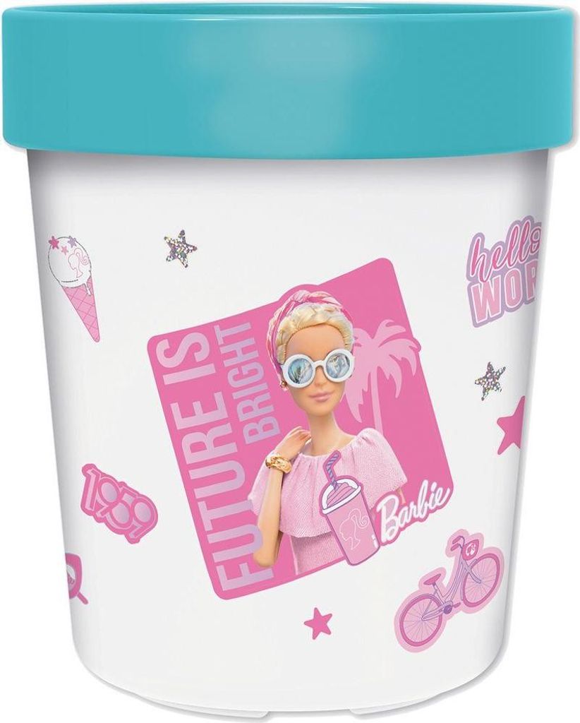 STOR Bicchiere di plastica bianco, blu e rosa per bambini Immagine del prodotto 