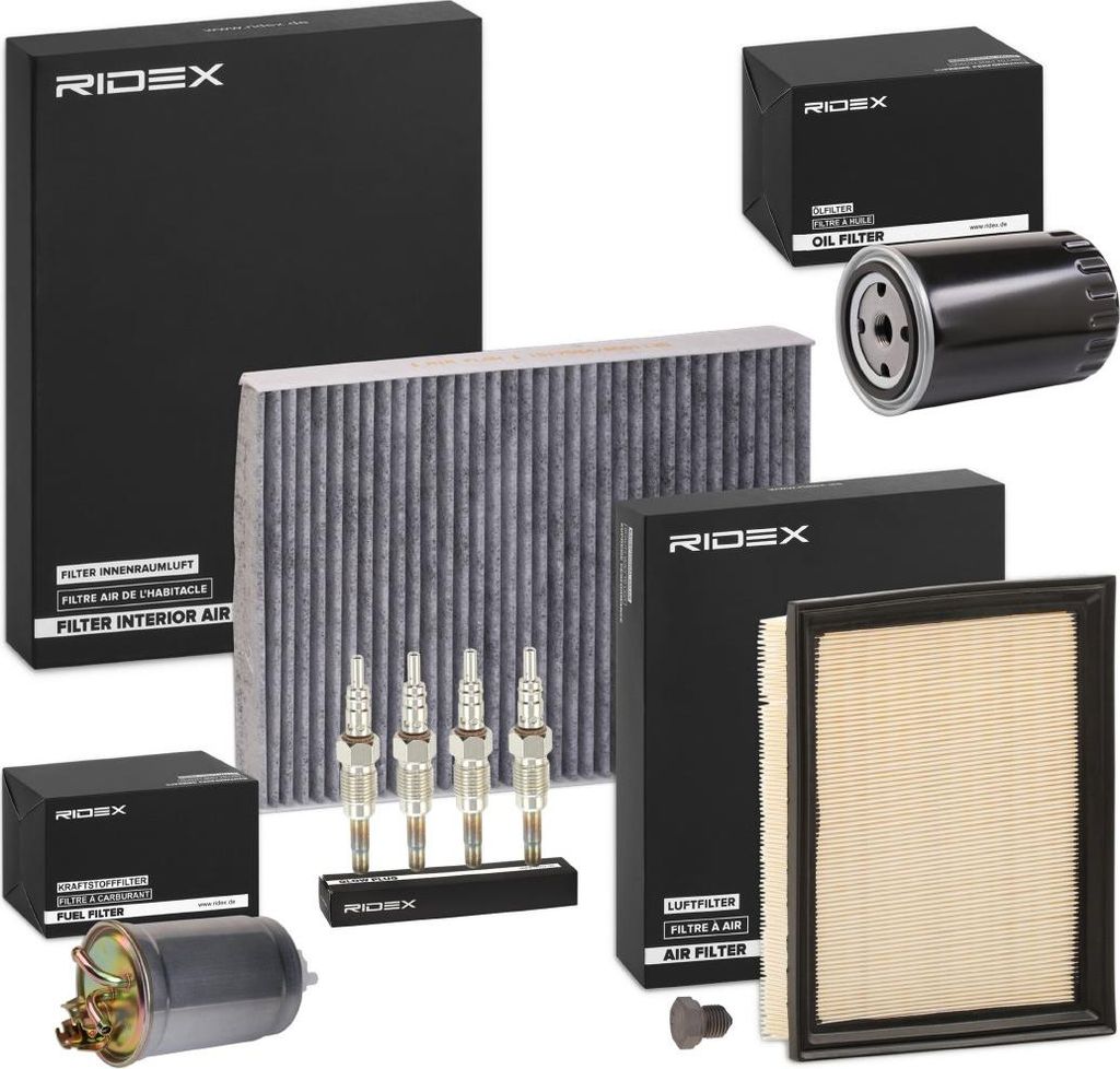 RIDEX Inspektionspaket Filterset für VW GOLF III (1H1) Golf IV Cabrio (1E) Golf III Cabrio (1E7) GOLF III Variant (1H5) Vento (1H2)