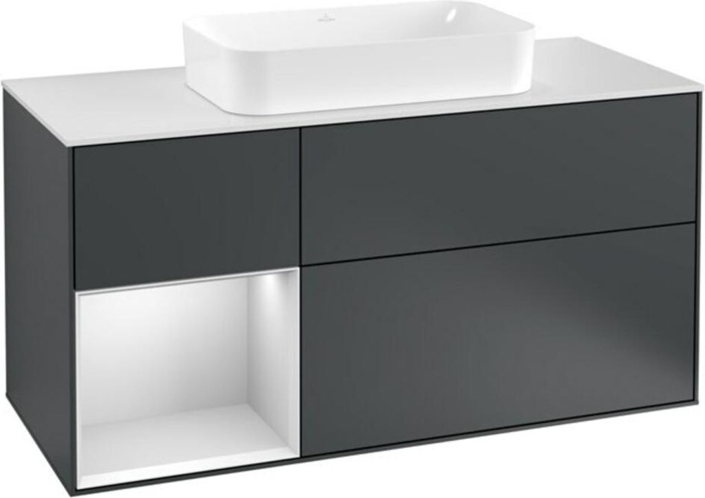 V&B Waschtischunterschrank Finion 120cm, Pl w m, Rg l w m La, md bl. m Lac
