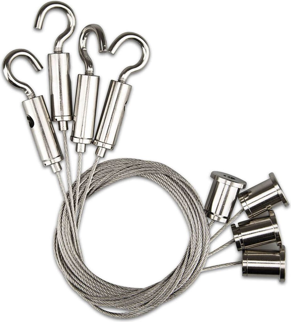 ISOLED Seilabhängung (4 Stk) mit Deckenverschraubung und Produktbild 