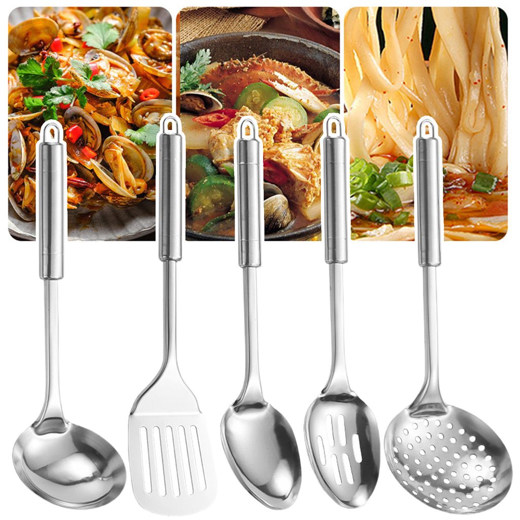 5Pcs Edelstahl Küchenutensilien Set Hitzebeständig Antihaft Produktbild 