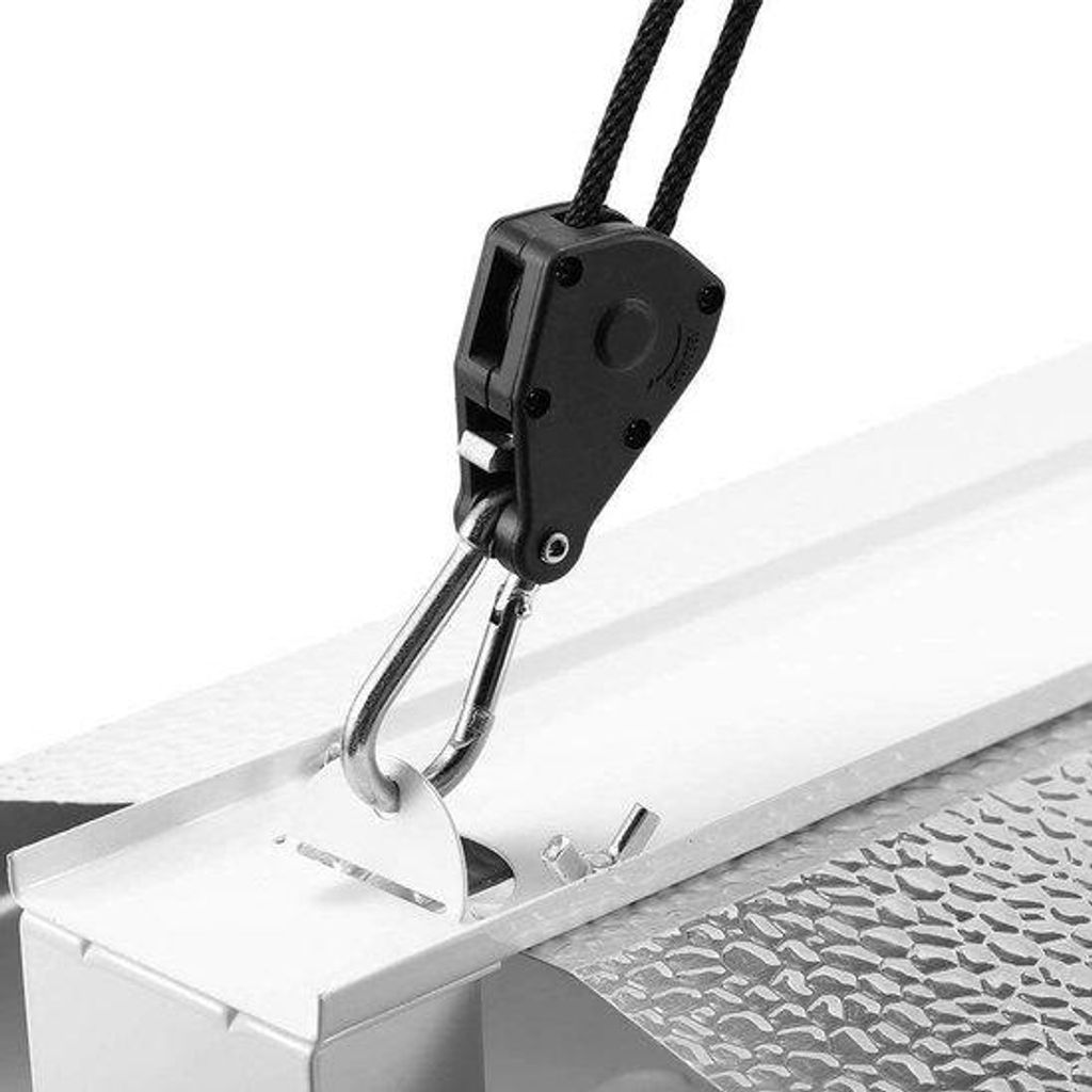 6 Paar Hängerklemmen 1/8 Zoll, 2,4m Seil, 24 Karabiner, Polypropylen & verzinkter Stahl, verstellbar