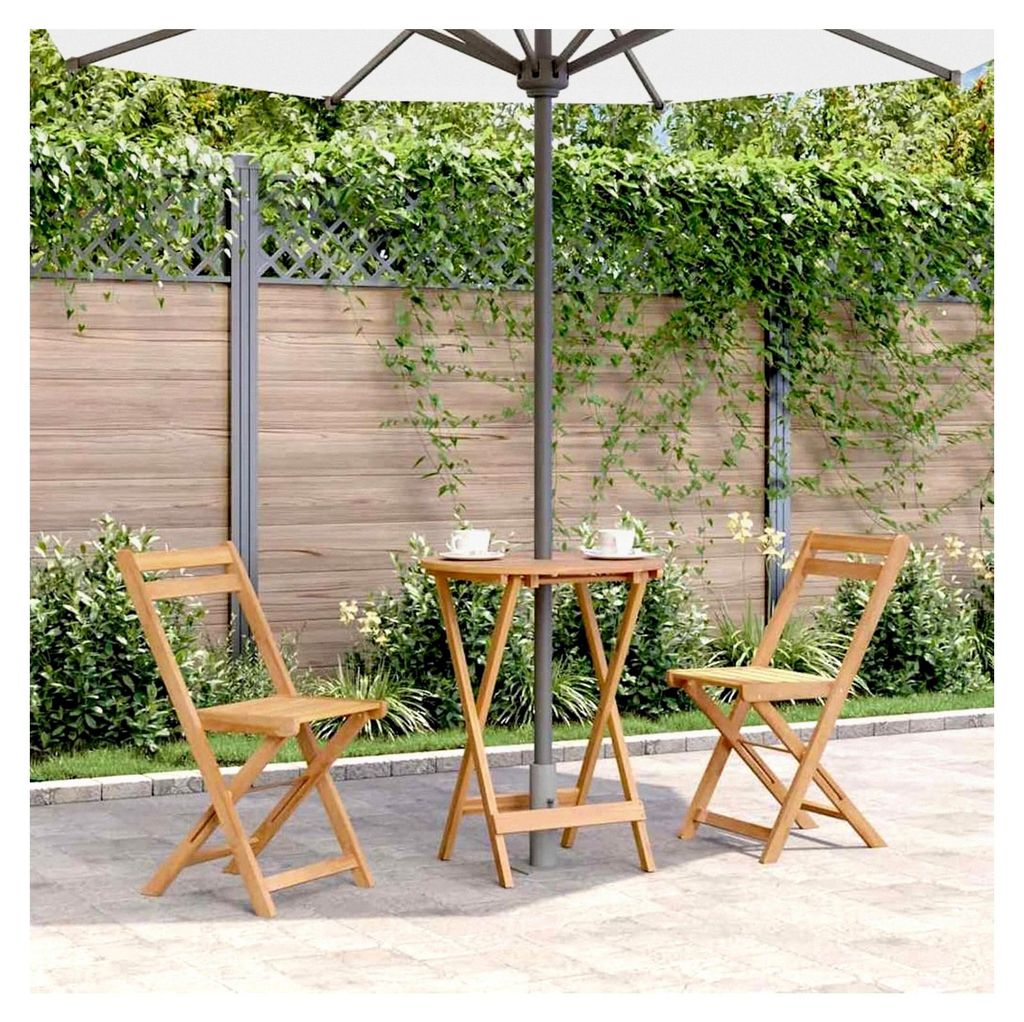 Klappbarer Gartentisch 60x75 cm aus Akazienmassivholz, kleiner Tisch für Terrasse, Bistro, Gartenparty, Balkon und Wohnzimmer