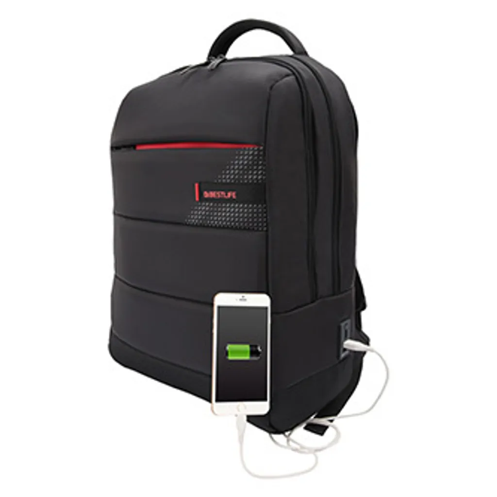 Sac à dos PC 15,6 pouces noir CPLUS, polyester imperméable et rembourré - 2
