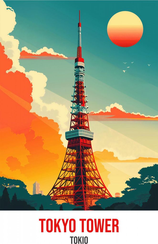 Plakat 75x100cm Tokyo Tower