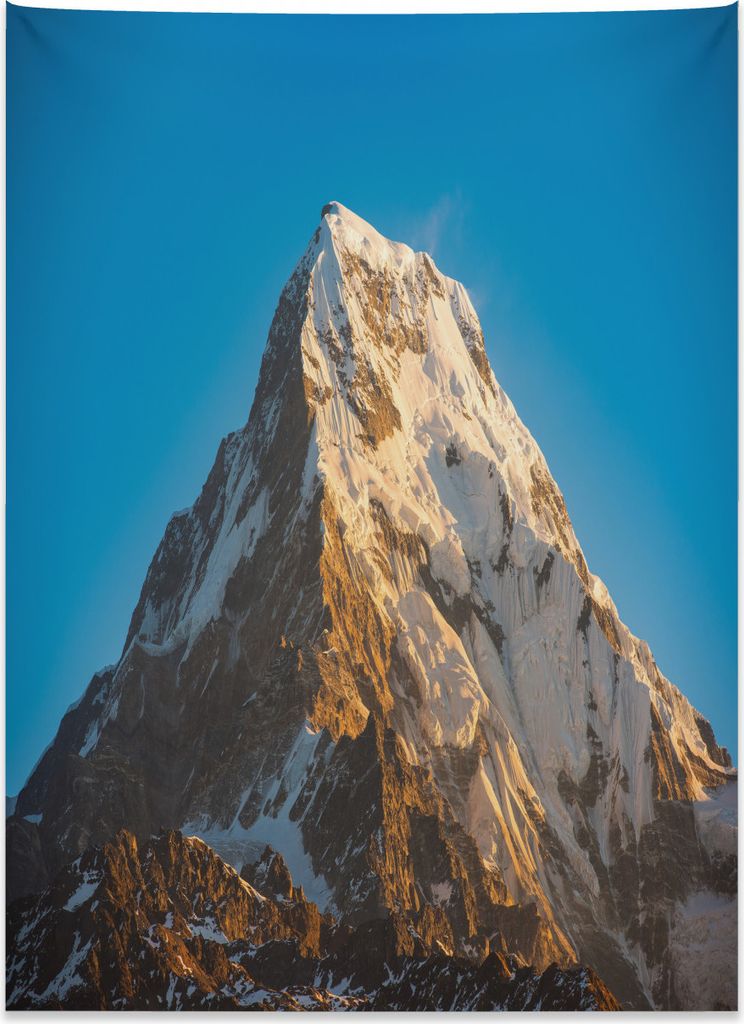 Abakuhaus Natur Wandteppich, Himalaya-Gebirge aus Weiches Mikrofaser Stoff Kein Verblassen Klare Farben Waschbar, 110 x 150 cm, Braun Blau