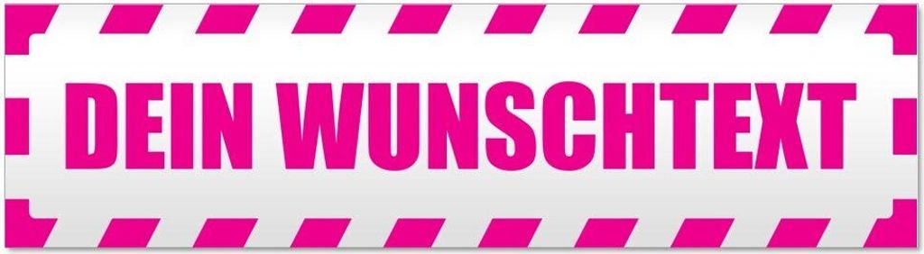 Kiwistar Dein Wunschtext gestreift Magnetschild Schild magnetisch - 60cm Pink - Magnetfolie für Auto PKW Kfz