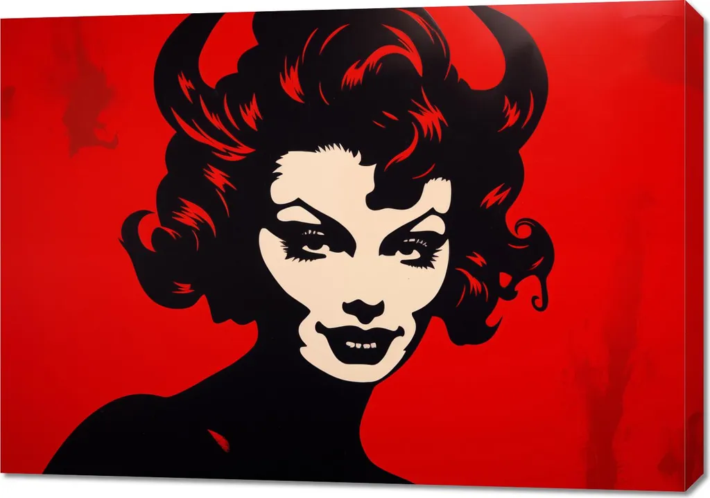 Quadro su Tela Diavoletta Rossa | Arte Moderna 100x70 cm