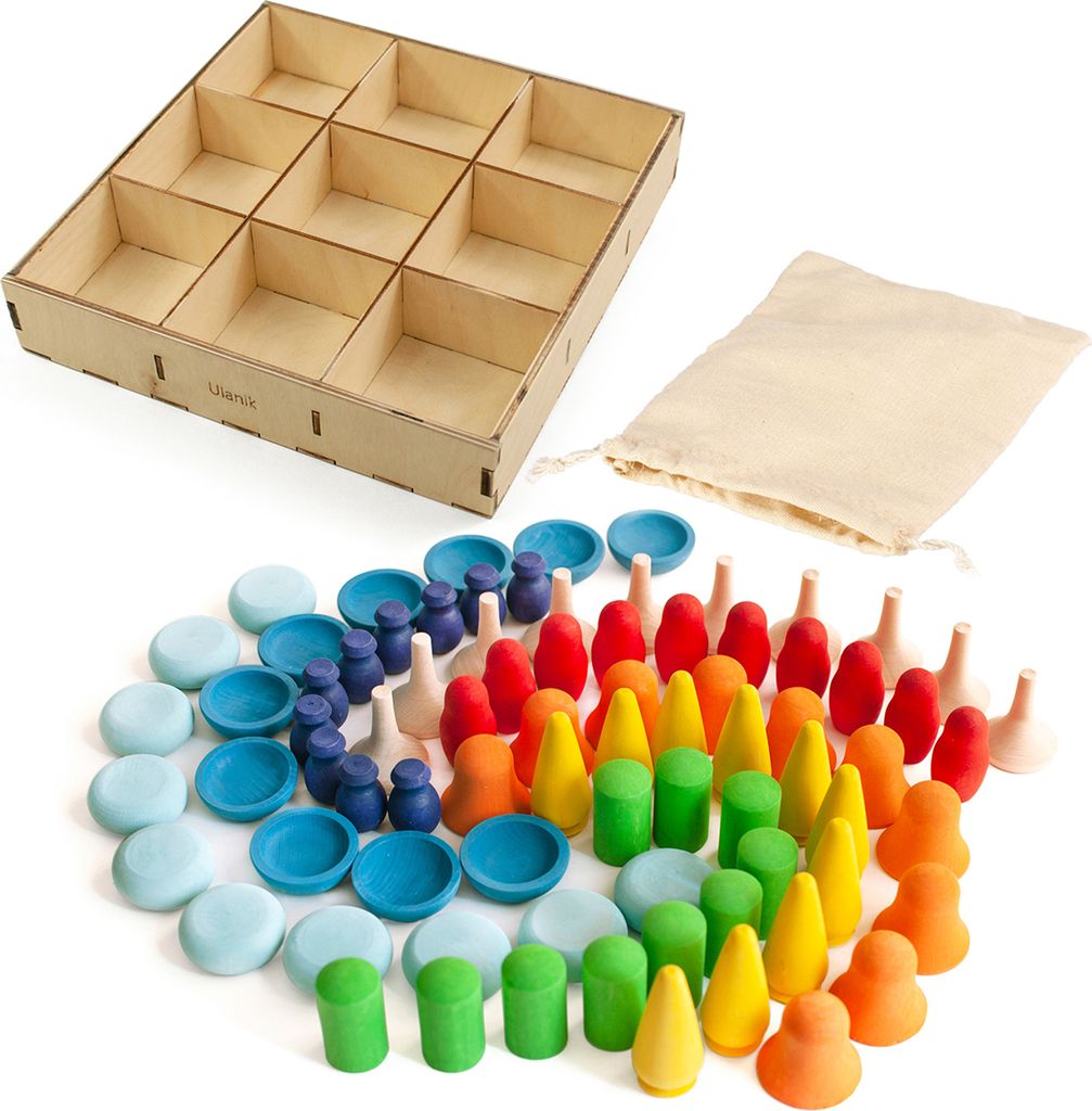 Ulanik Montessori Holzset "Rainbow Patterns" Produktbild 