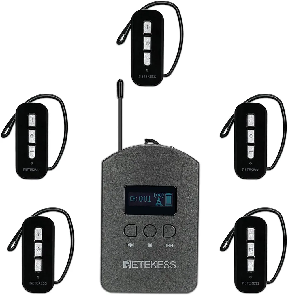 Système audio sans fil 200m avec écouteur universel réversible