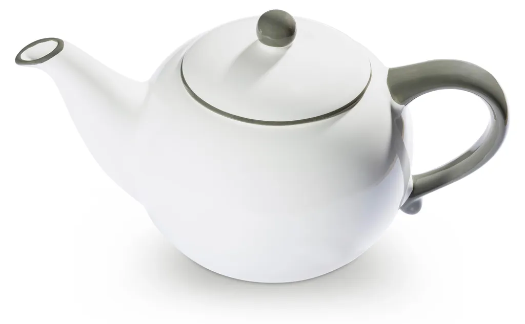 Théière 1,5L Gmundner Keramik Grauer Rand Anti-Goutte et Durable