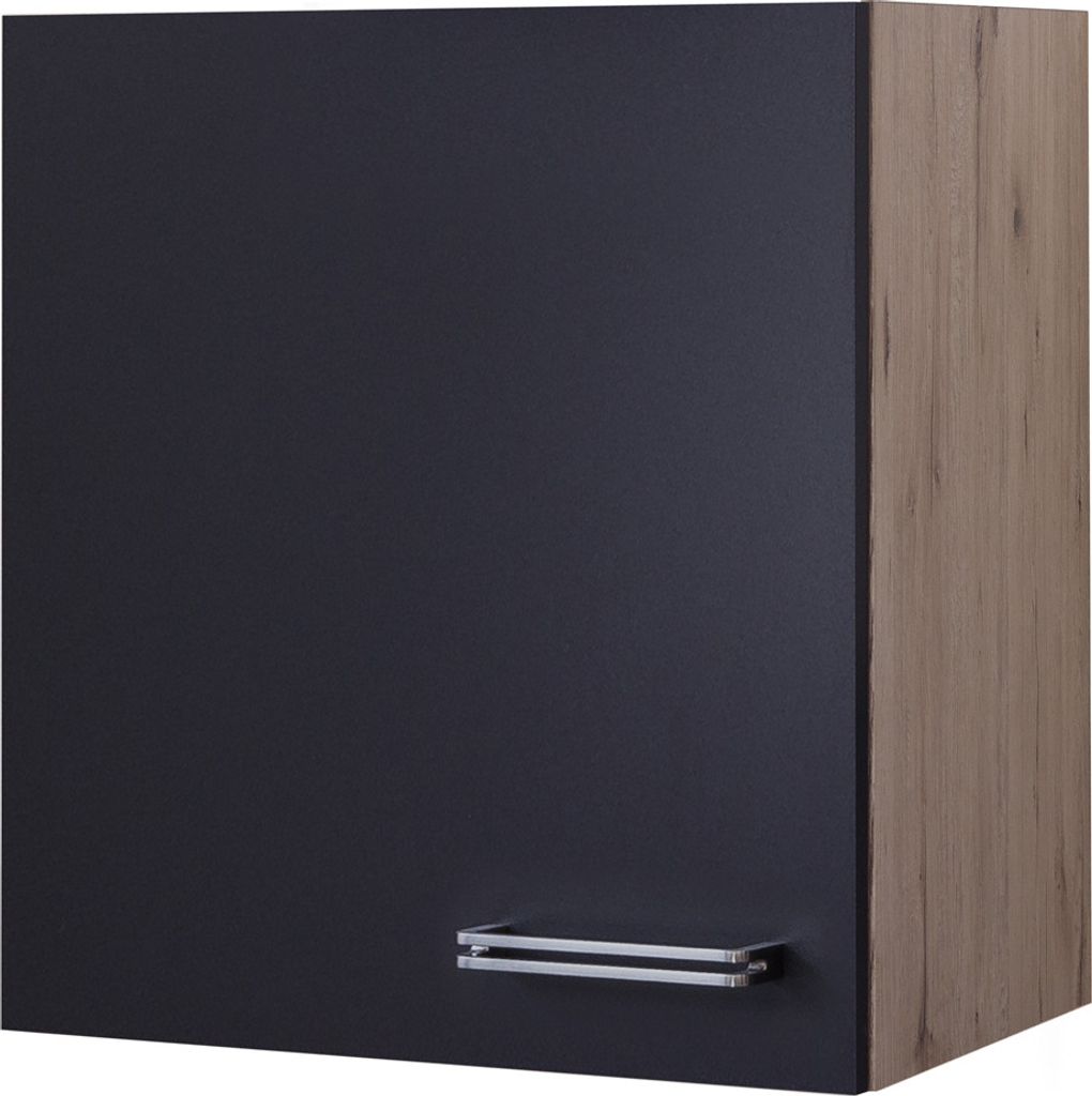 Hängeschrank Küche - 50 cm breit - Anthrazit San Remo Eiche – Lino