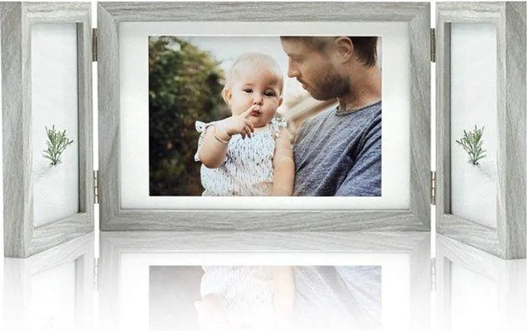 Cadre photo multiple bois gris style rustique pour 3 photos de famille