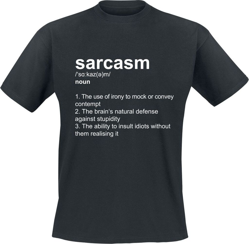 Sprüche T-Shirt Herren Definition Sarcasm schwarz M