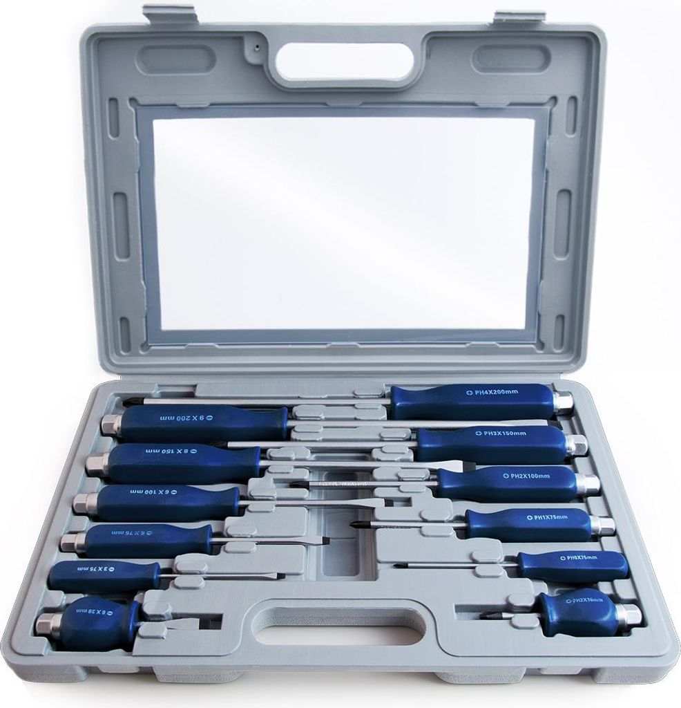 Set de 12 tournevis en acier chrome vanadium coffret inclus Image du produit 