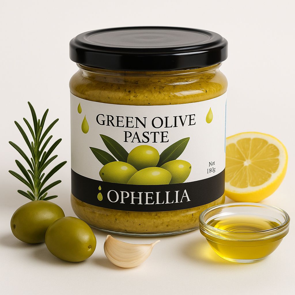 Ophellia Grüne Olivenpaste 180 g – Mediterraner Produktbild 