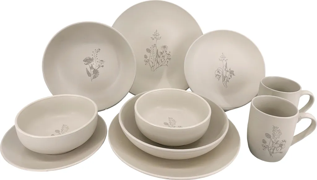 Set Piatti 10 Pezzi Vetroceramica Cream Charm | Servizio Completo Tavola