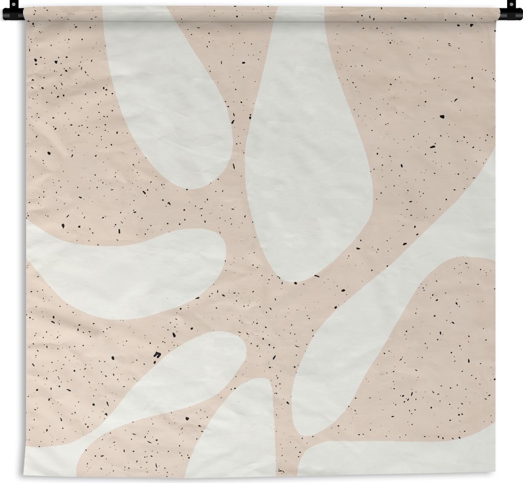 MuchoWow Wandteppich Wandbehang Pflanzen - Abstrakt - Rosa - Pastell 90x90 cm Tapisserie Dekoration Wandtuch - Wandaufhänger