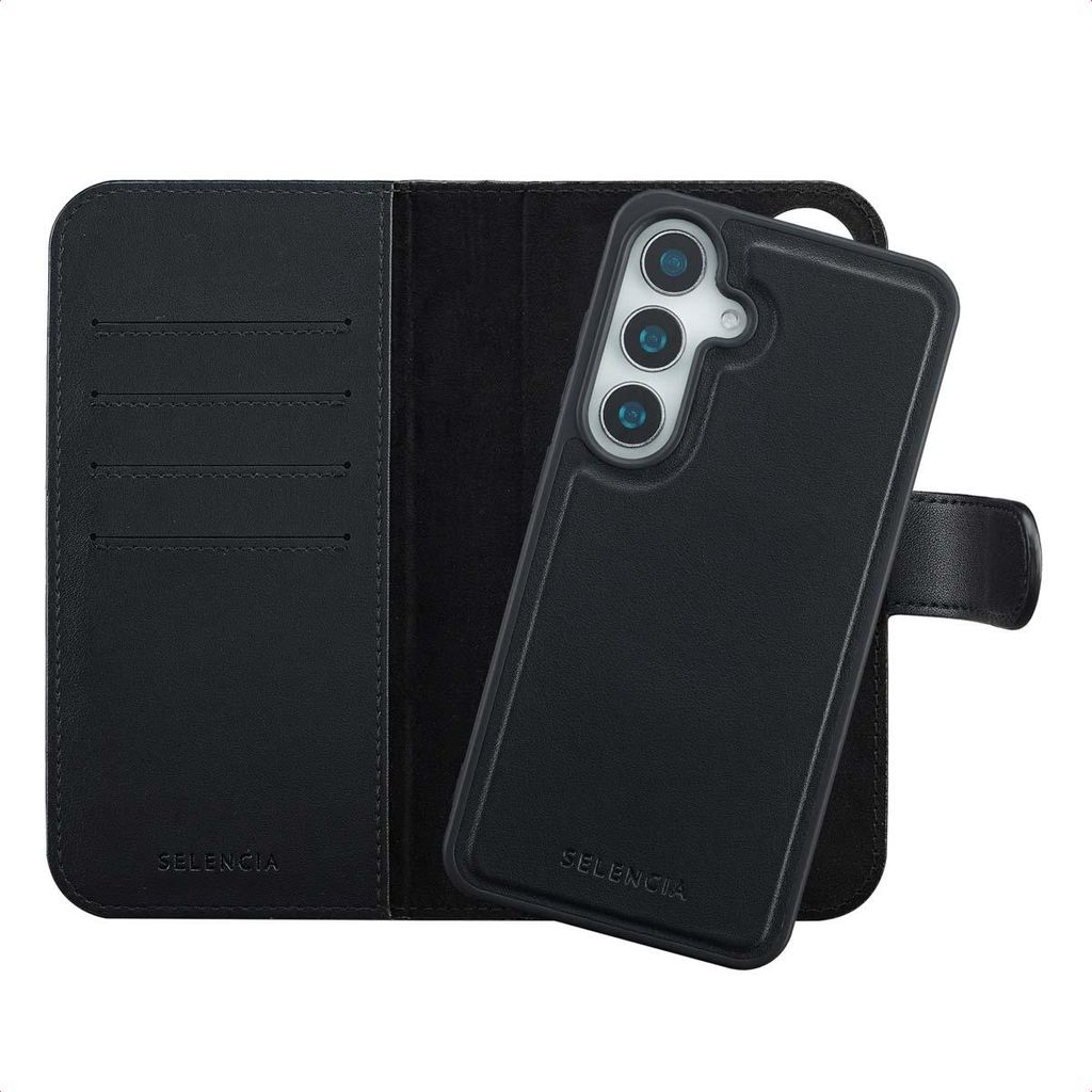 Selencia Olyn Abnehmbare Bookcase mit MagSafe Samsung Galaxy S25 / S24 - Schwarz