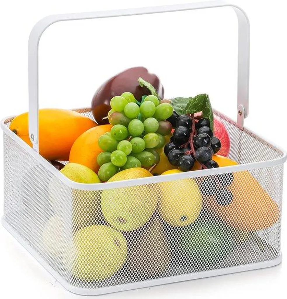 Panier métallique blanc pour fruits et légumes de cuisine de 10L