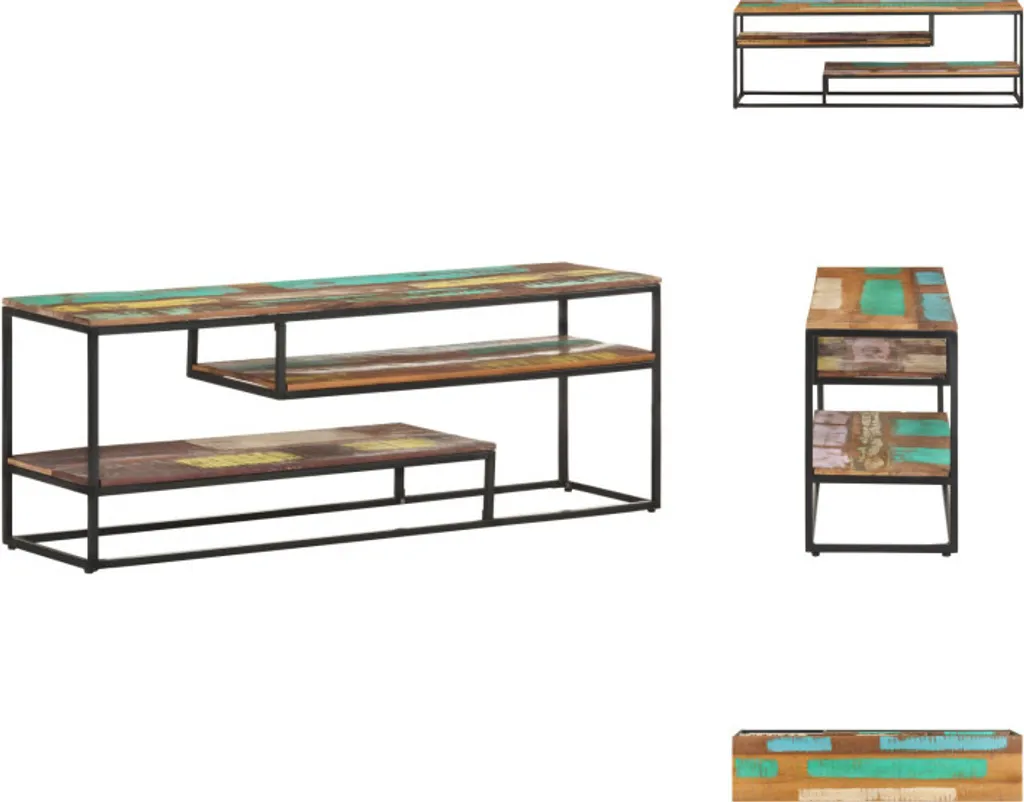 vidaXL Mobile TV 130x30x45 cm Legno massiccio riciclato - Mobili TV