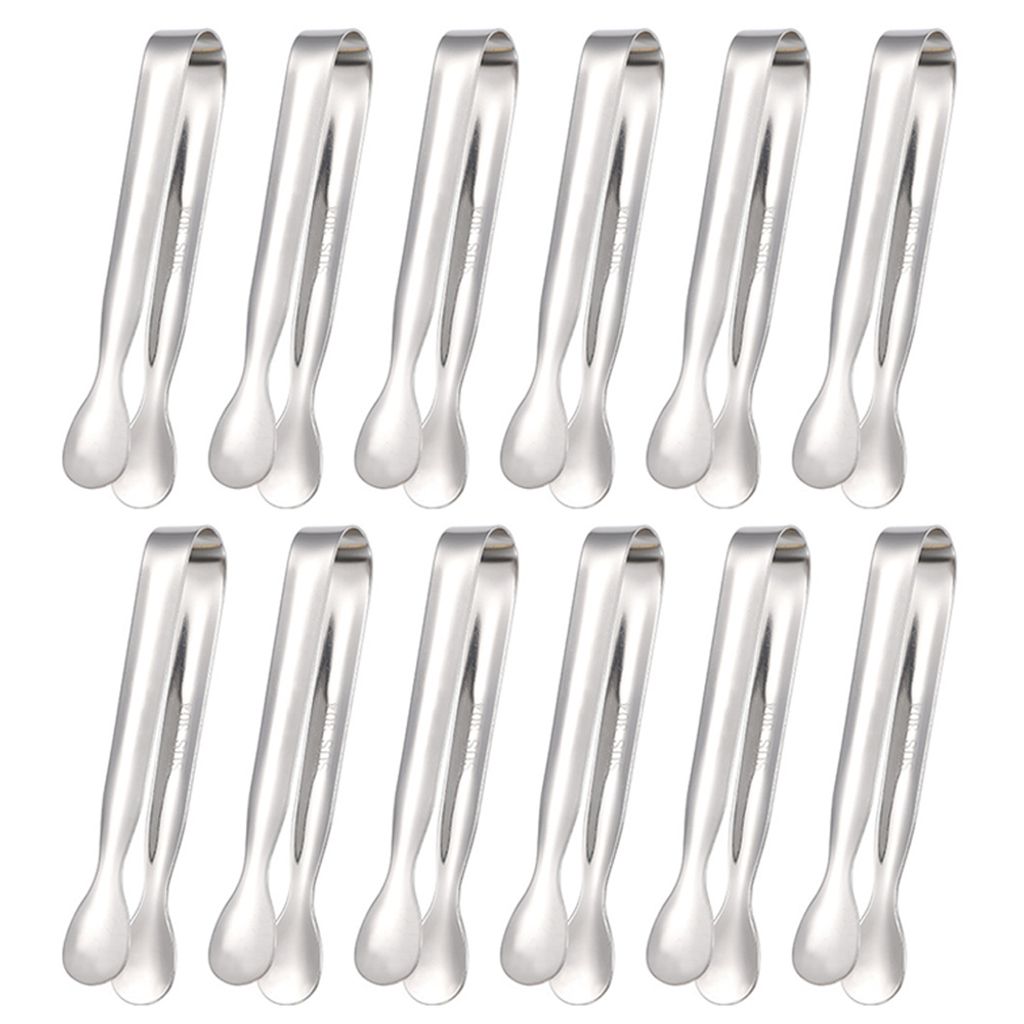 Candybar Zangen, Edelstahl Eiszange Set Süßigkeiten Zange Mini Servierzange für Hochzeit Party,Silber