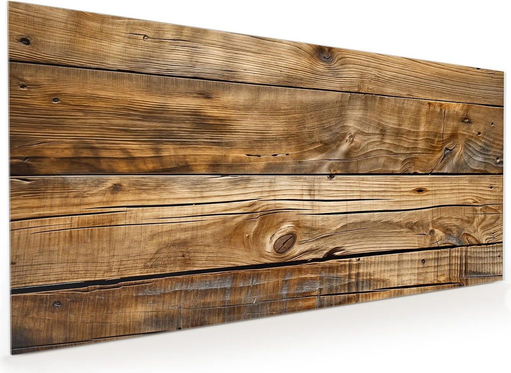 Küchenrückwand Spritzschutz Glas mit Motiv Holzdielenmaserung 40 x 40 cm