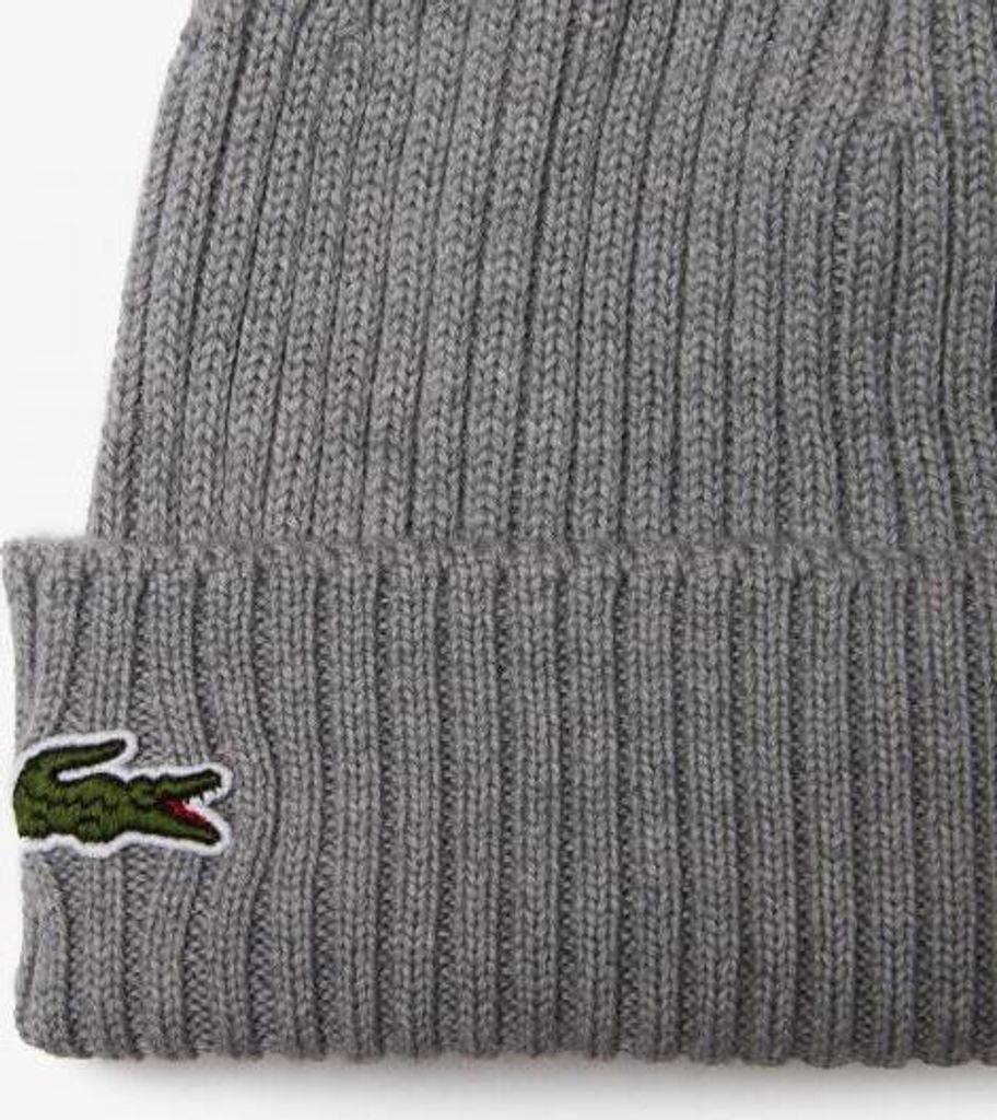 Lacoste Mütze aus Gerippter Wolle Uni Grau, Grösse:OSFA Produktbild 5