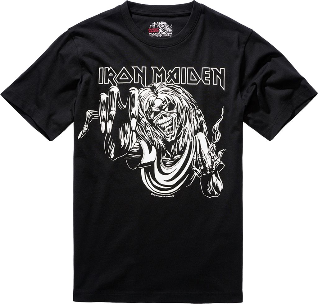 Brandit Iron Maiden T Shirt Eddy Glow black, XL
