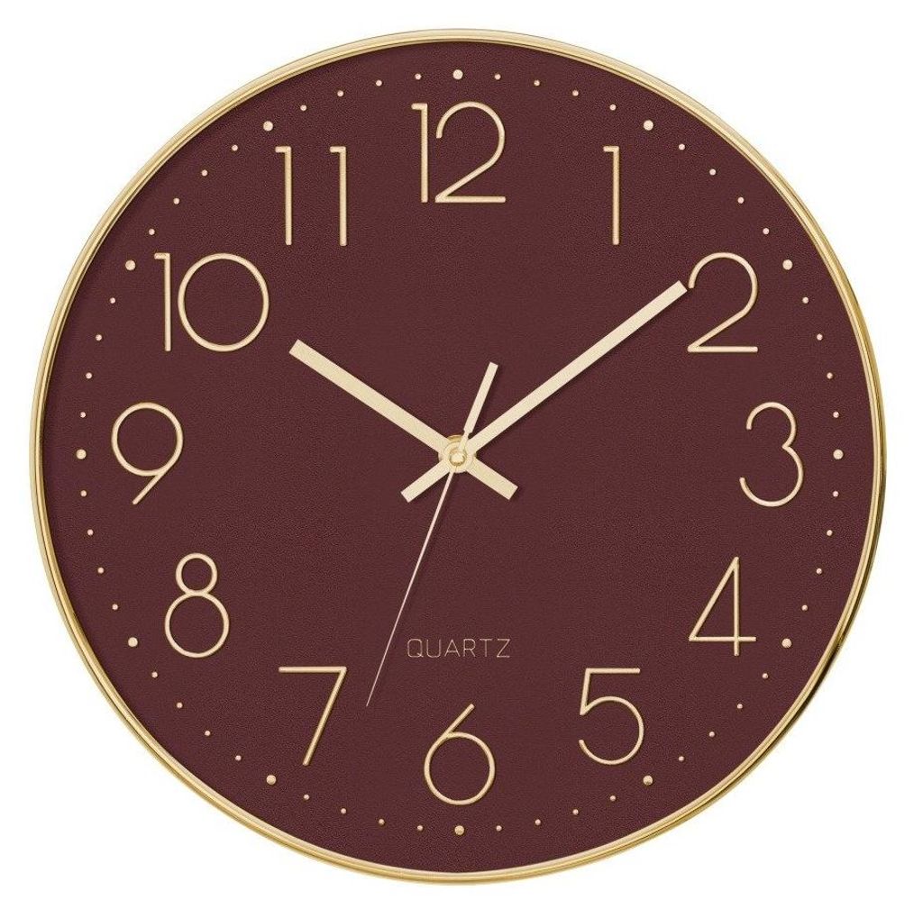 Silent Wanduhr Schlafzimmer-Uhr mit Silent-Mechanik, rot, Ø Produktbild 