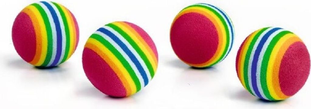 Beeztees Katzenspielzeug Softball Luxus 4 Stück 4 cm Produktbild 