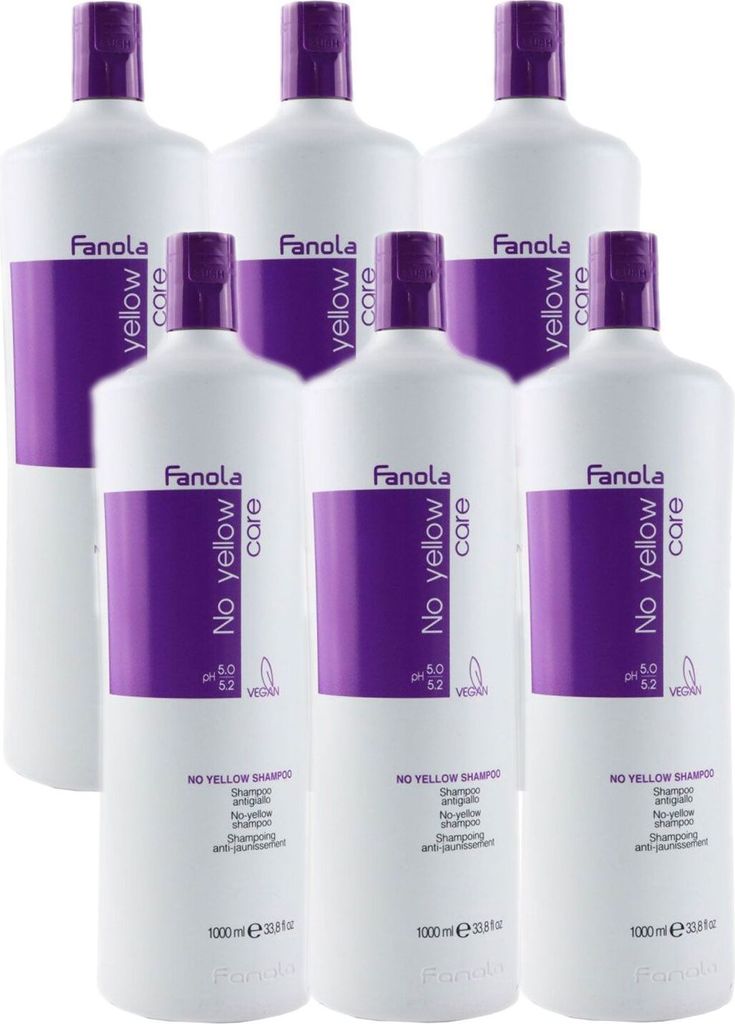 Fanola No Yellow 6 x 1000 ml Silbershampoo Produktbild 