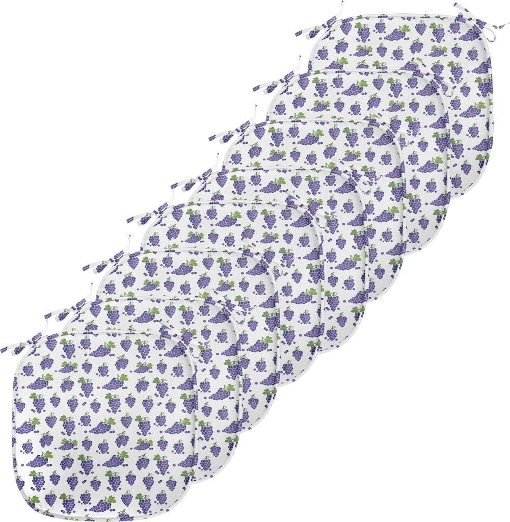 ABAKUHAUS Weinberg Polster für Esszimmerstühle, Obst Yummy Entwurf, Dekoratives wasserfestes Kissen mit Riemen für Küchensitze, 40 cm x 40 cm-8...