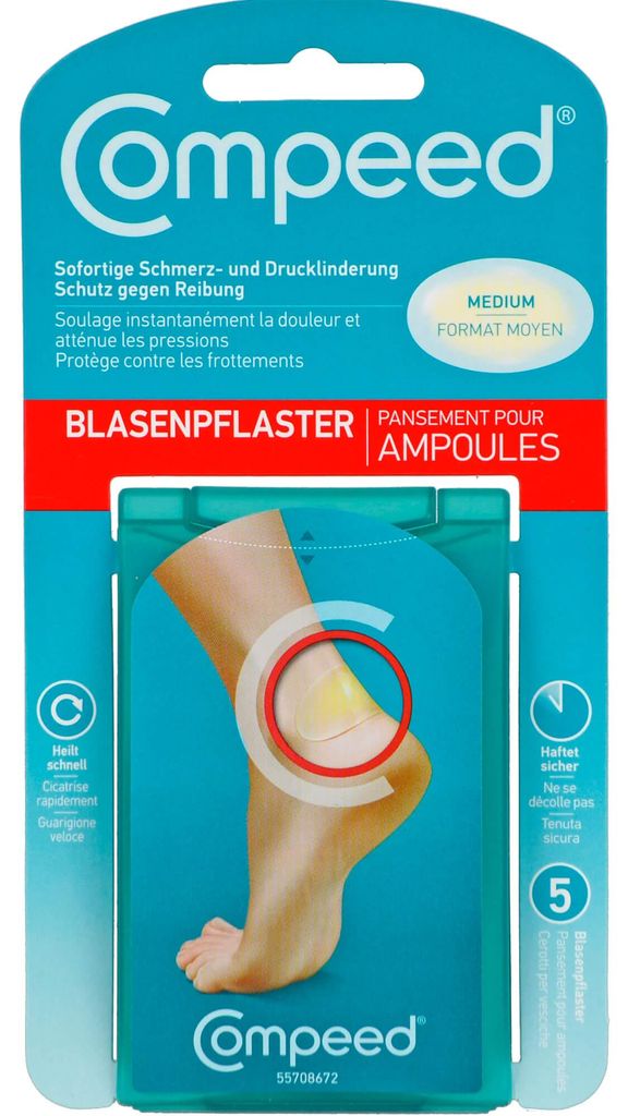Compeed Blasenpflaster Medium, 4,2 x 6,8 cm, Rund, Beige, Produktbild 