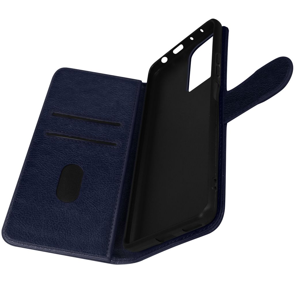 Avizar, Etui Redmi Note 12 Pro Plus 5G Chesterfield Leder Genarbt Mit Stand, Nachtblau