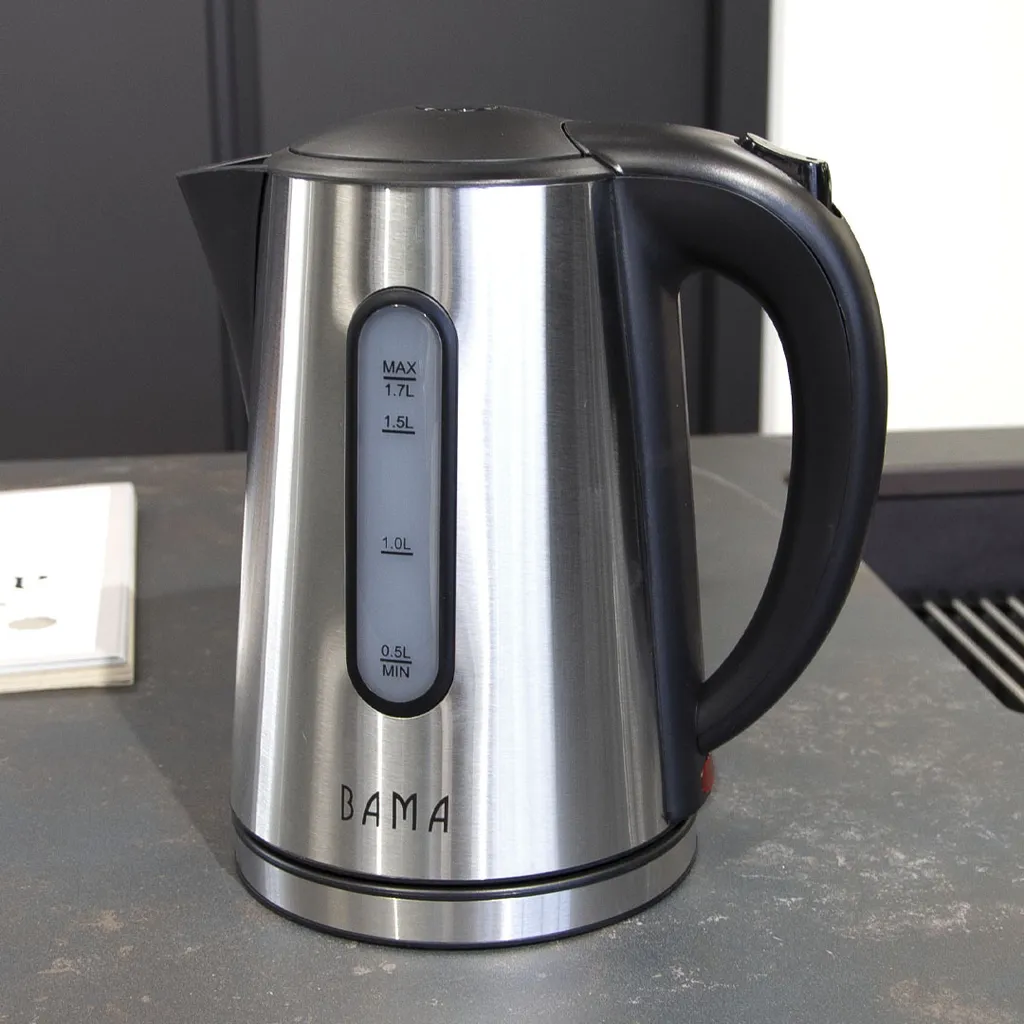Bama Bouilloire Torini 1,7L anti-calcaire - Bouilloire inox sûre et rapide