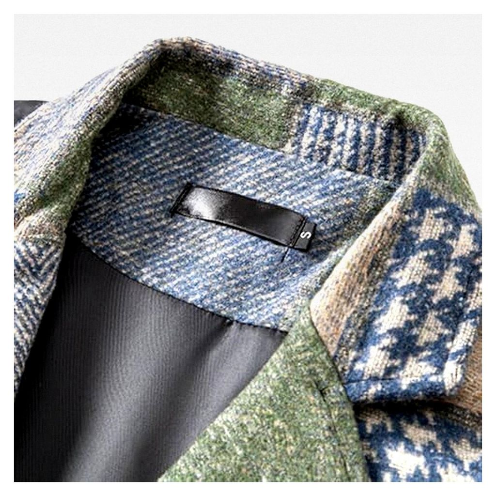 Wendeweste mit Revers im modernen Patchwork-Design für Freizeit- und Abendgarderobe, kragenlose Jacke im eleganten Retro-Stil