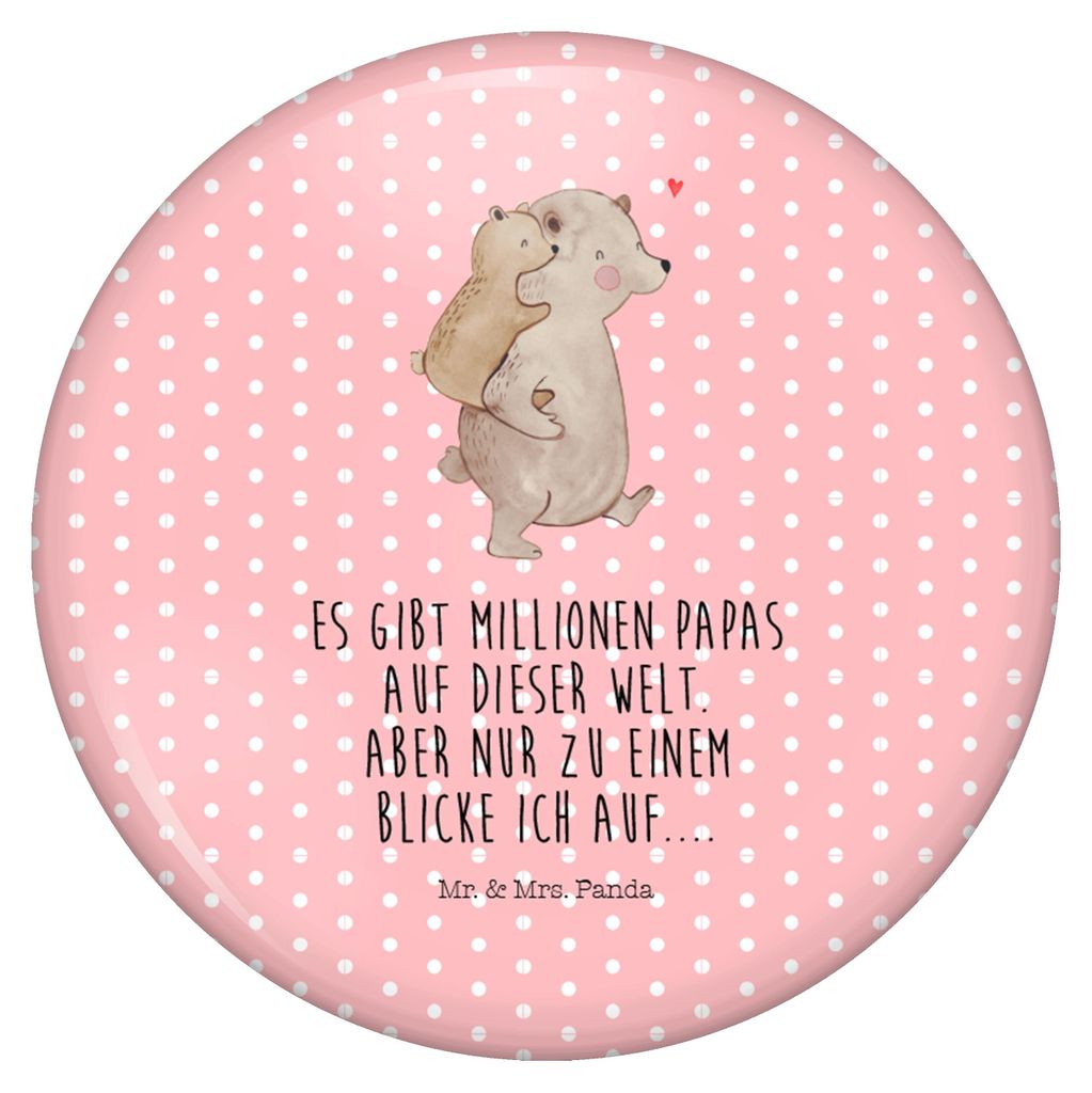 Mr. & Mrs. Panda Pin Papa Bär - Rot Pastell - Geschenk, Anstecker, Vatertag, Geburtstag, Badge, Button, Plakette, Mama, Sohn