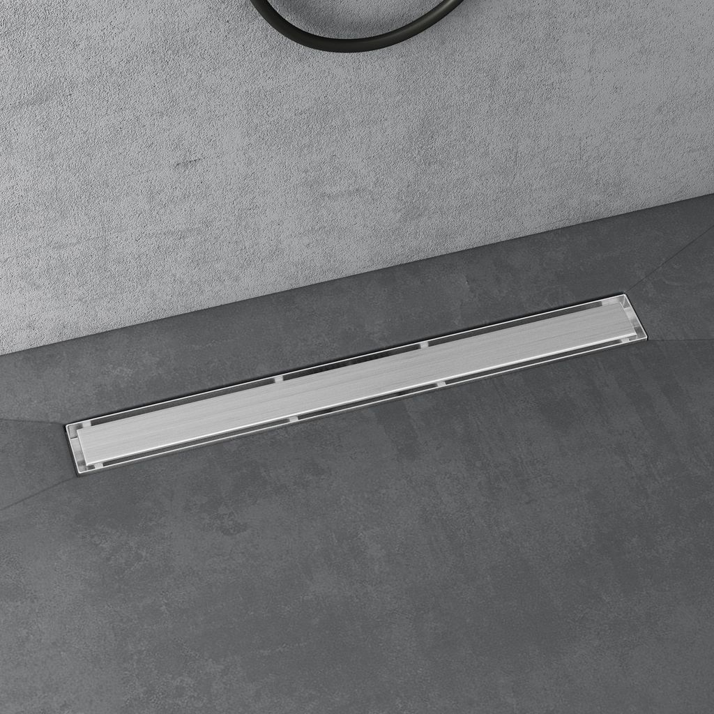doporro Duschrinne 70cm Edelstahl Dusche Duschablauf mit Gruchstop und Haarsieb befliesbar Duschabfluss Chrom KE110 Duschablauf