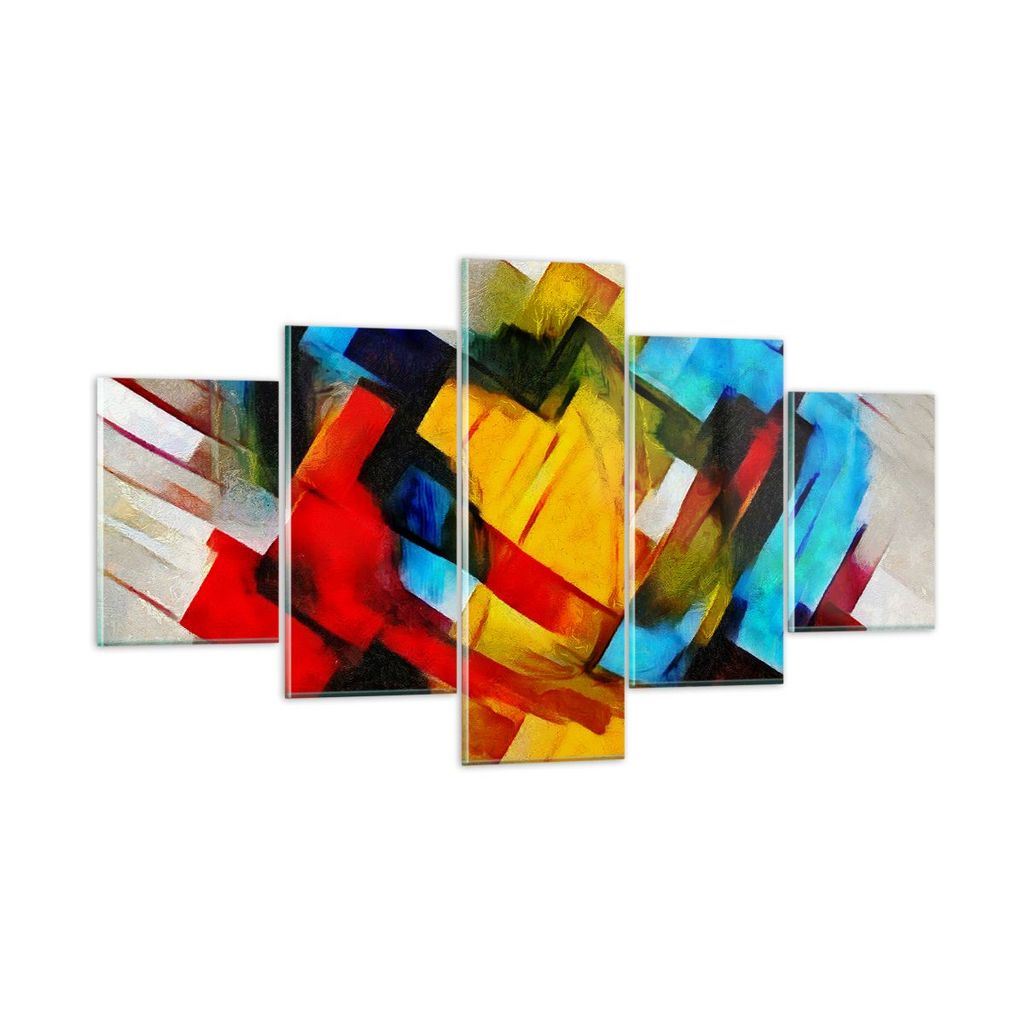 Bilder auf glas - Abstraktion modern - 125x70cm - Glasbilder - Wandbilder - Kunstdruck - zum Aufhängen bereit - Wanddekoration aus Glas - Glas Bil...