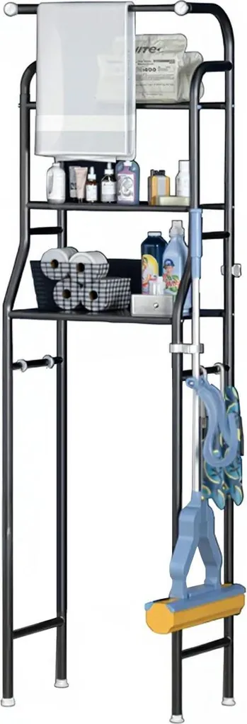 Étagère sur pied en métal 3 niveaux peu encombrante pour salle de bain